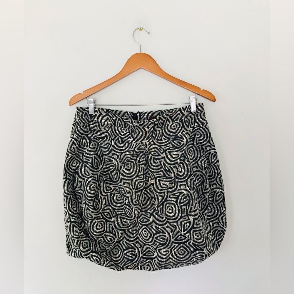 Anthropologie | Eva Franco |  black and white textured skirt